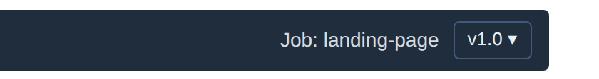 A job chip in the editor toolbar associating the current working changes with the landing-page job